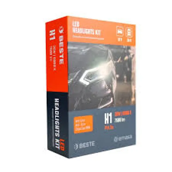 KIT AMPOLLETAS BESTE H1 36W 6000 KELVIN 7600 LUMENES